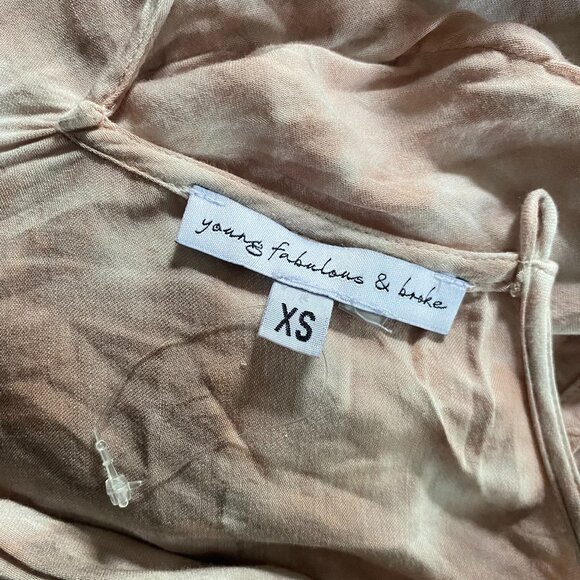 YOUNG FABULOUS & BROKE Tie Dye Tropical V-neck Shorts L/Slv ROMPER *X-SMALL* - Picture 6 of 6